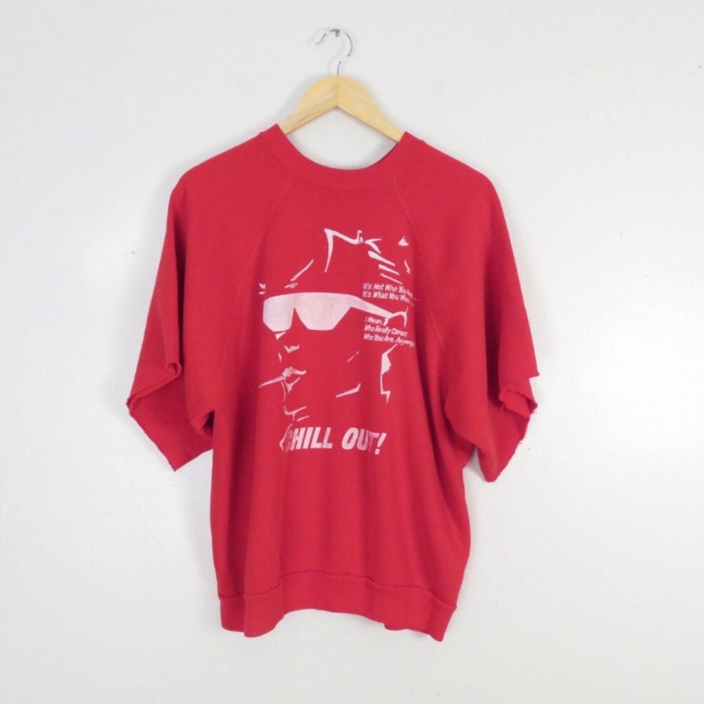 Vintage 1980s Chill Out Cutoff Sweatshirt
